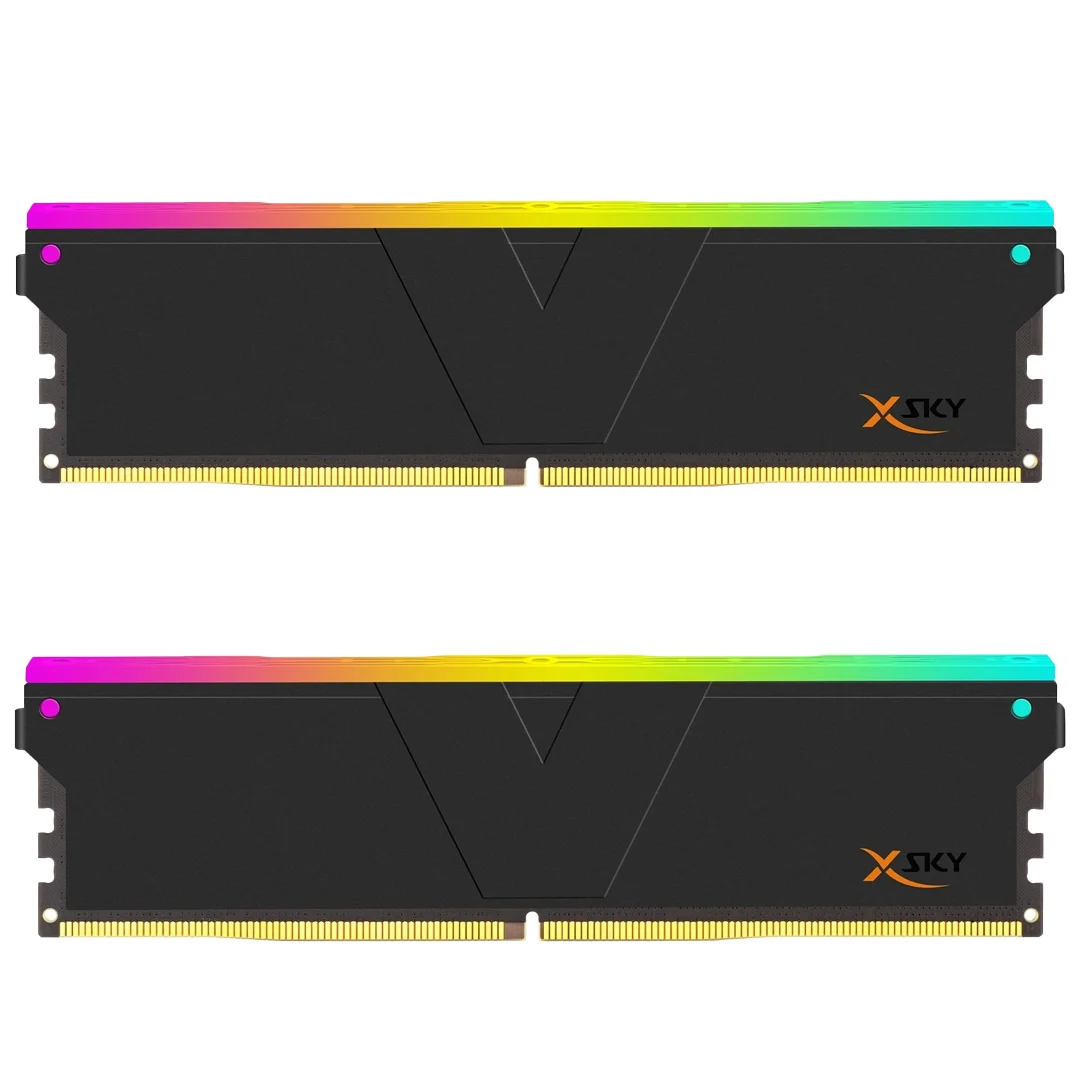 رم دسکتاپ DDR5 دوکاناله 6000 مگاهرتز CL28 وی کالر مدل Manta XSky RGB ظرفیت 32 گیگابایت