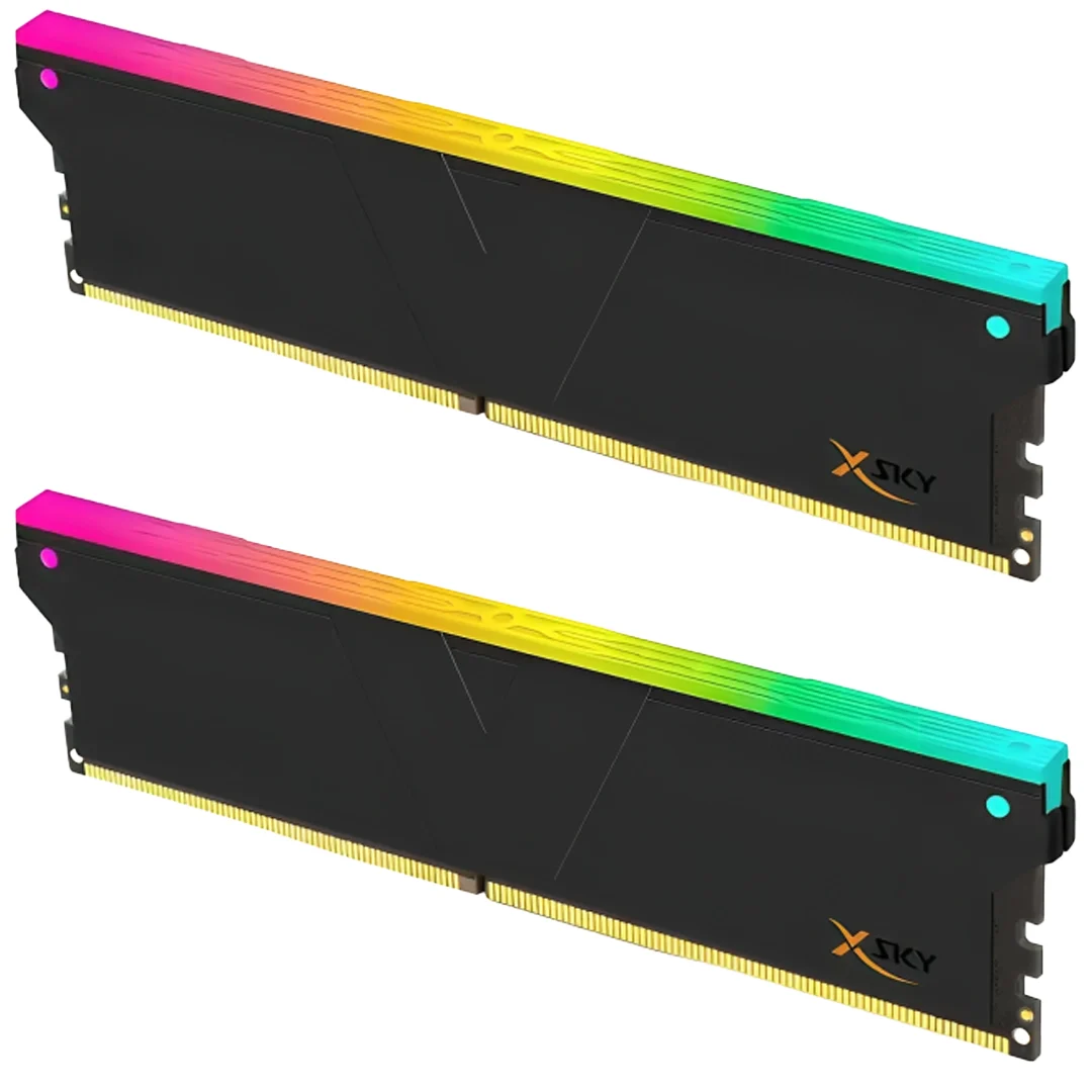 رم دسکتاپ DDR5 دوکاناله 6000 مگاهرتز CL28 وی کالر مدل Manta XSky RGB ظرفیت 32 گیگابایت