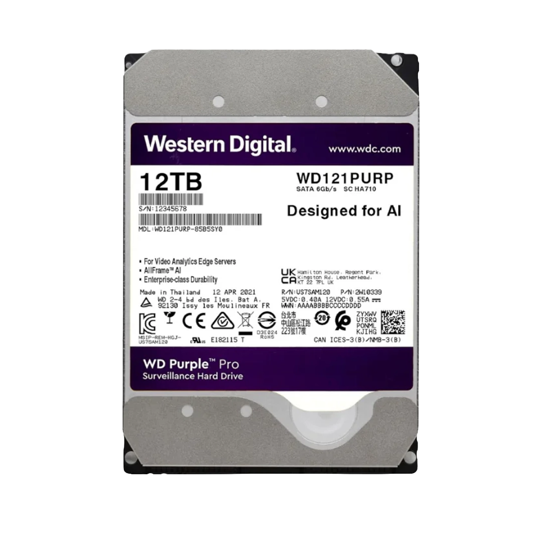 هارد اینترنال وسترن دیجیتال مدل Purple Pro ظرفیت 12 ترابایت