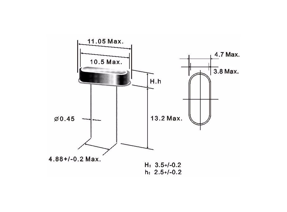 کریستال 8 مگاهرتز پکیج HC-49US
