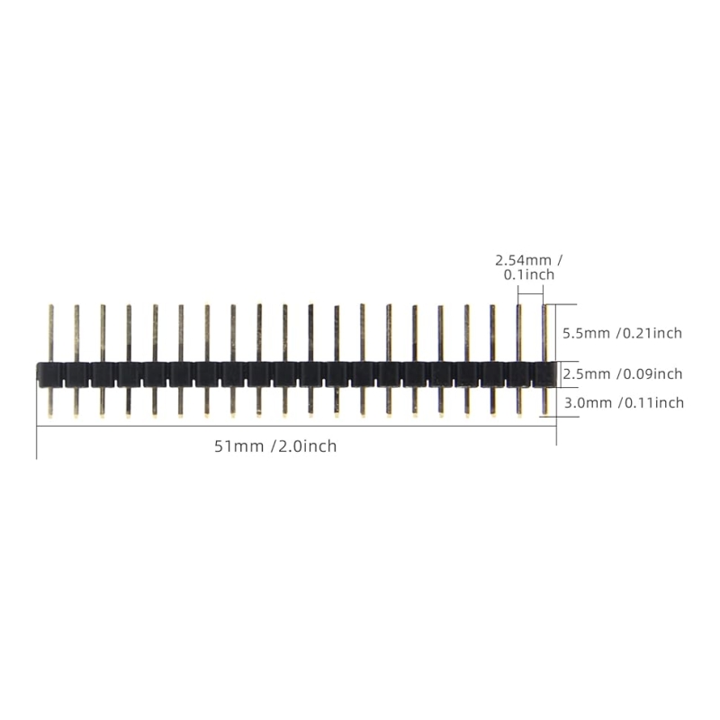 پین هدر 1x40 نری صاف گام 2.54mm