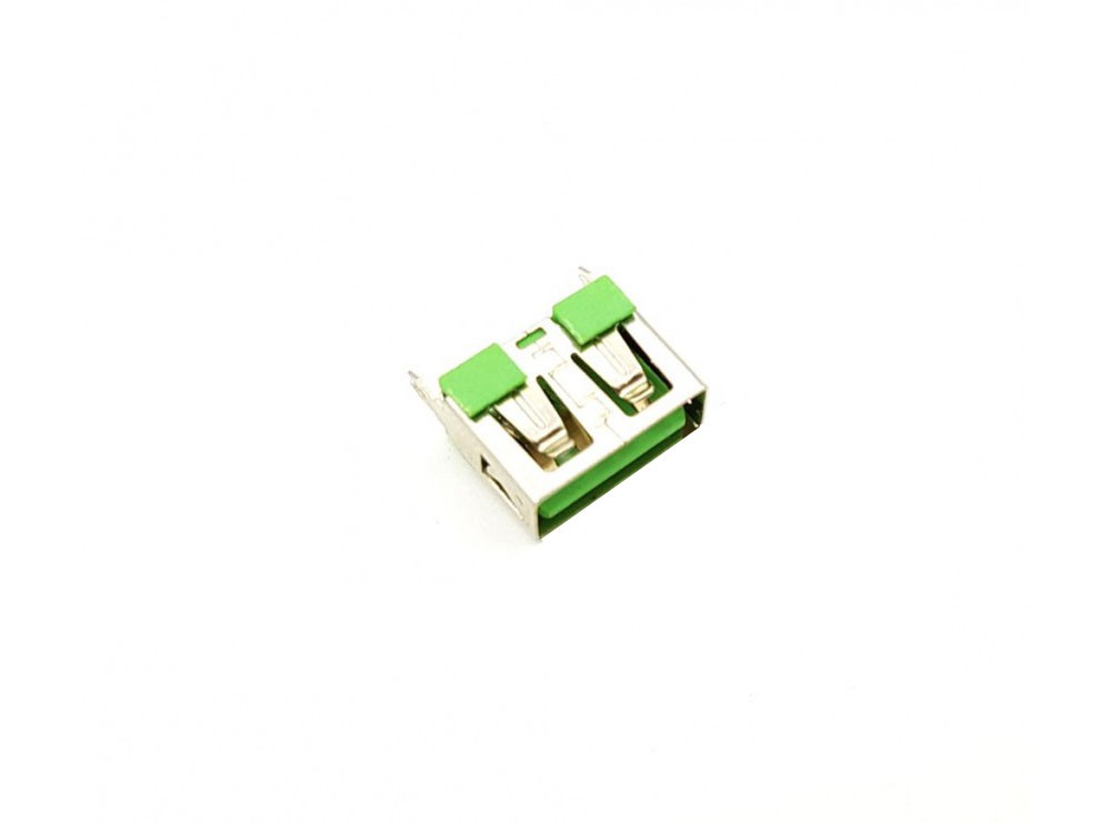 کانکتور USB-A مادگی ایستاده کوتاه 10mm سبز