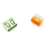 کانکتور USB-A مادگی ایستاده کوتاه 10mm سبز