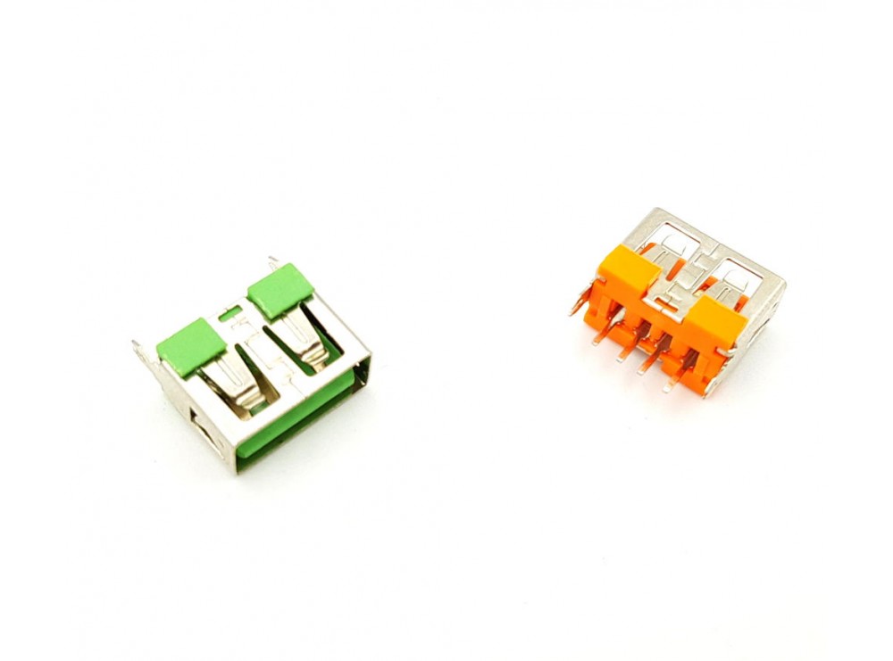 کانکتور USB-A مادگی ایستاده کوتاه 10mm سبز