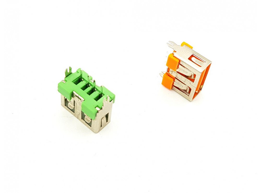 کانکتور USB-A مادگی ایستاده کوتاه 10mm سبز